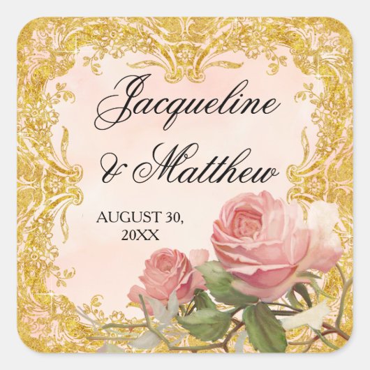 パリヴィンテージバラマナーハフォーマルウス結婚ズ スクエアシール (正面)