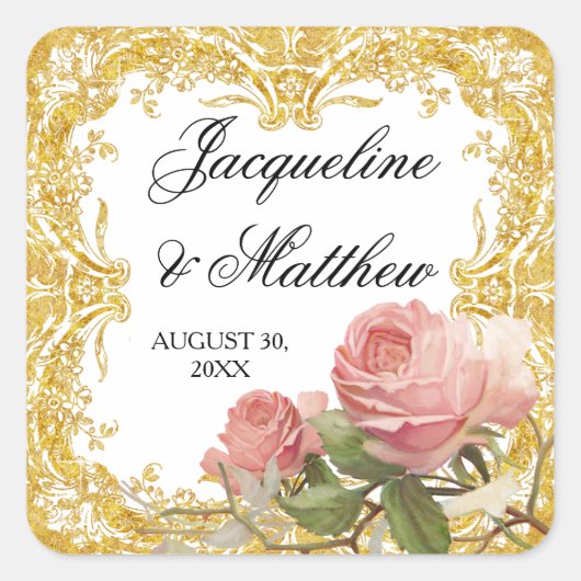 パリヴィンテージバラマナーハフォーマルウス結婚ズ スクエアシール (正面)