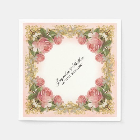 パリヴィンテージバラマナーハフォーマルウス結婚ズ スタンダードカクテルナプキン (正面)