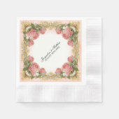 パリヴィンテージバラマナーハフォーマルウス結婚ズ 縁ありカクテルナプキン (正面)