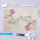 パリヴィンテージピンクウォーターカラーバラティッシュペーパー 薄葉紙 (クラフト)