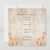 パリヴィンテージピンクローズベビーシャワー招待状 招待状 (裏面)