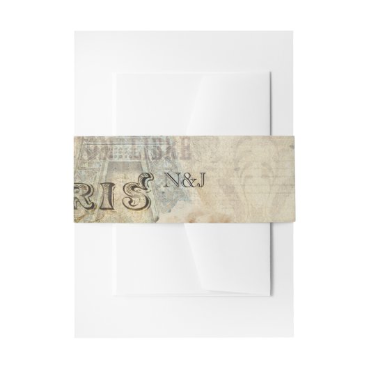 パリヴィンテージピンクローゼエレガントウェディング 招待状ベリーバンド (正面例)