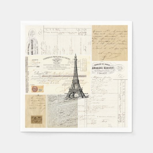 パリヴィンテージフランスのエフエマナプキンス スタンダードカクテルナプキン (正面)
