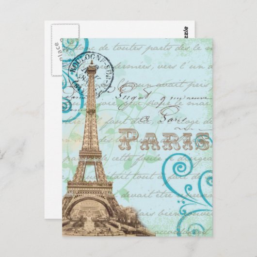 パリヴィンテージフランスのス書アクアポストカード ポストカード (正面/裏面)