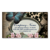 パリヴィンテージフローラバタフライスパ美しいサロン マグネット名刺 (正面)