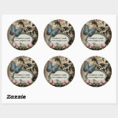 パリヴィンテージフローラバタフライスパ美しいサロン ラウンドシール (シート)