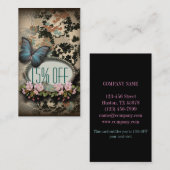 パリヴィンテージフローラバタフライスパ美しいサロン 名刺 (正面/裏面)