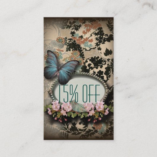 パリヴィンテージフローラバタフライスパ美しいサロン 名刺 (正面)