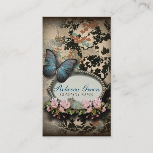 パリヴィンテージフローラバタフライスパ美しいサロン 名刺 (正面)