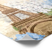 パリヴィンテージブルーアジサイプリントまたはポスター ポスター (角)