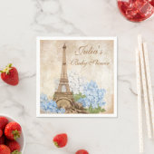 パリヴィンテージブルーアジサイ赤ちゃんシャワーナプキンズ スタンダードカクテルナプキン (インサイチュ)