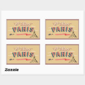 パリヴィンテージラゲッジラベル 長方形シール (シート)