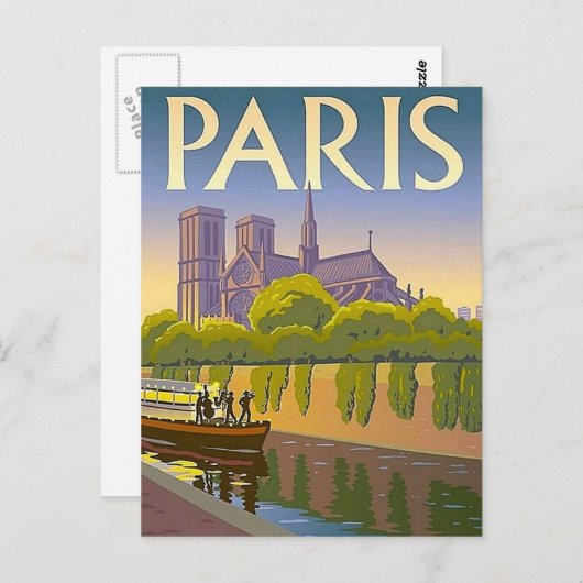 パリヴィンテージ旅行はがき ポストカード (正面/裏面)