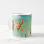 パリヴィンテージ旅行アートの上でバルーニング コーヒーマグカップ (正面左)