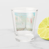 パリヴィンテージ旅行アートの上でバルーニング ショットグラス (裏面)