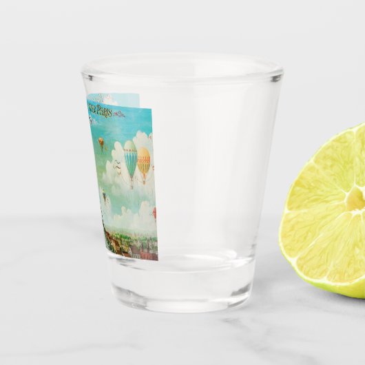 パリヴィンテージ旅行アートの上でバルーニング ショットグラス (右)