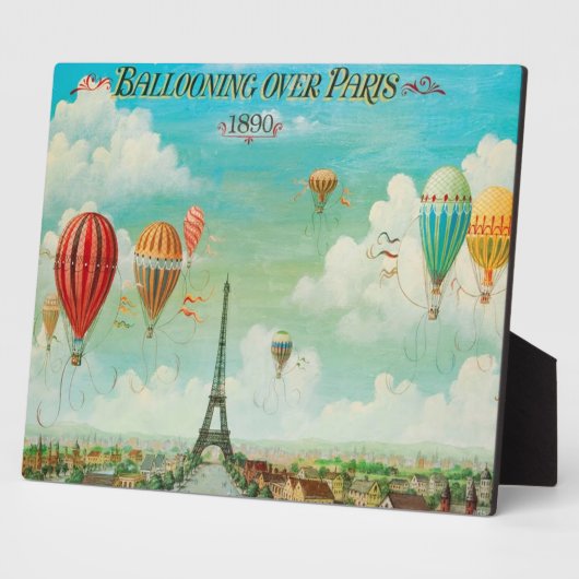 パリヴィンテージ旅行アートの上でバルーニング フォトプラーク (側面)