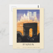 パリヴィンテージ旅行ポスター1935 ポストカード (正面/裏面)