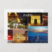 パリヴィンテージ旅行観光客追加はがき ポストカード (正面/裏面)