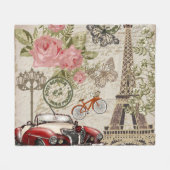 パリヴィンテージ:はがきスタイル フリースブランケット (正面(横))