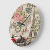 パリヴィンテージ：はがきスタイル ラージ壁時計 (傾斜)