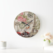 パリヴィンテージ：はがきスタイル ラージ壁時計 (ホーム)