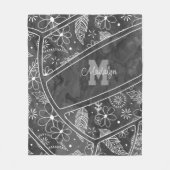 パリーズの羽の花ダークグレーバレーボール フリースブランケット (正面)