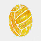 パリーズ羽毛花金ゴールドバレーボール メタルオーナメント (正面左)