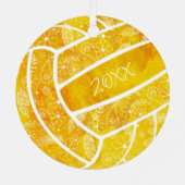 パリーズ羽毛花金ゴールドバレーボール メタルオーナメント (裏面)