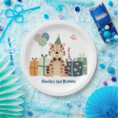 パリー動物、タイガーとギフトとパーティー帽子 ペーパープレート (パーティー)