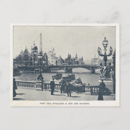 パリ万博1900年、ポンデ・インヴァリッド・エ・ルー・デ・ナント ポストカード (正面)