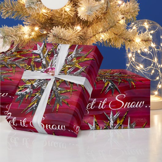 パリ上空の大きなスノーフレーク2専門店 ラッピングペーパー (クリスマス)