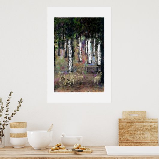 パリ公園の朝 ポスター (キッチン)