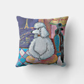 パリ印象派のプードル絵を描ズ クッション (裏面)