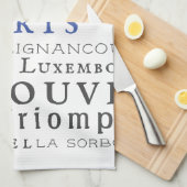 パリ及びその名所 キッチンタオル (四つ折り)