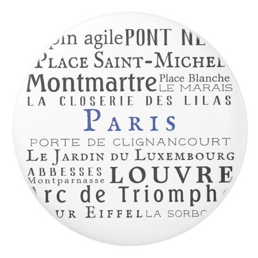 パリ及びその名所 セラミックノブ (正面)