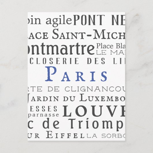 パリ及びその名所 ポストカード (正面)