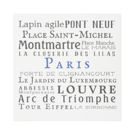 パリ及びその名所 メタルプリント