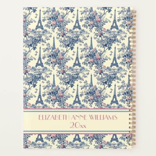 パリ名門私立校風のトワールモノグラム プランナー手帳 (裏面)