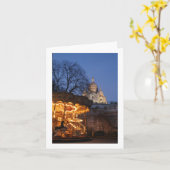 パリ回転木馬折り空白の返しグリーティングカード カード (黄色い花)