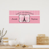 パリ回転木馬第7誕生日バナー ポスター (キッチン)