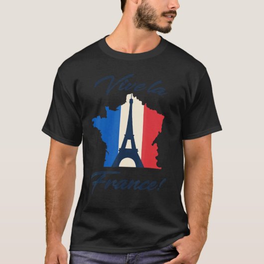 パリ国旗エッフェルタワーフランスのお土産バイヴラfr tシャツ (正面)