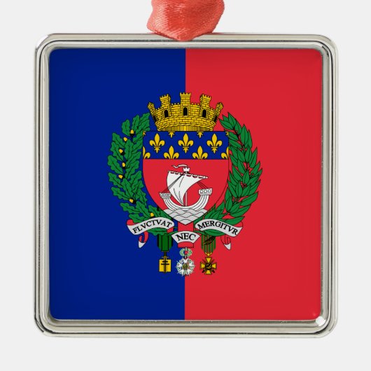 パリ国旗（フランス） メタルオーナメント (正面)