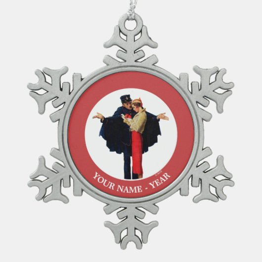 パリ失ったで スノーフレークピューターオーナメント (正面)