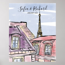パリ婚約提案、アニバーサリーカップルの贈り物 ポスター