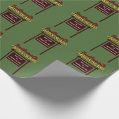 パリ島"サイン"リネンラッピング紙- 30"x6' ラッピングペーパー (角)