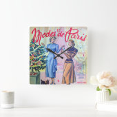 パリ州のモード スクエア壁時計 (ホーム)