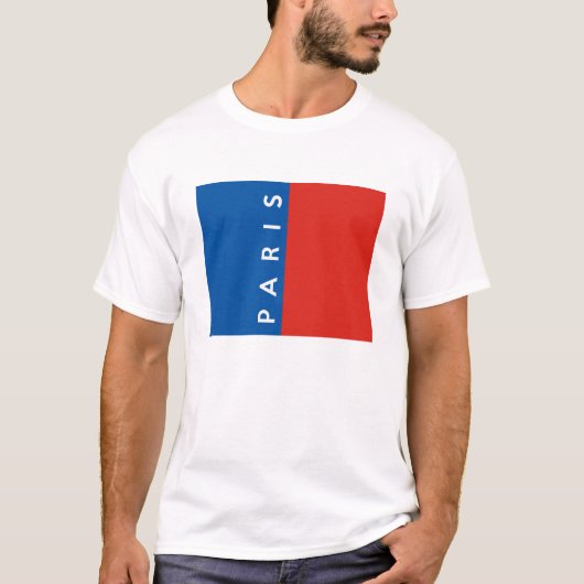 パリ市旗フランス国文字名 Tシャツ (正面)