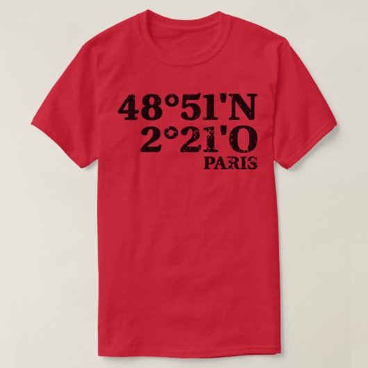 パリ座標 Tシャツ (デザイン正面)